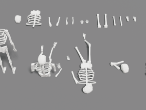 skeleton human lowpoly pack low-poly Modelo 3D