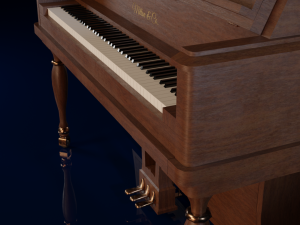 old upright piano Modèle 3D