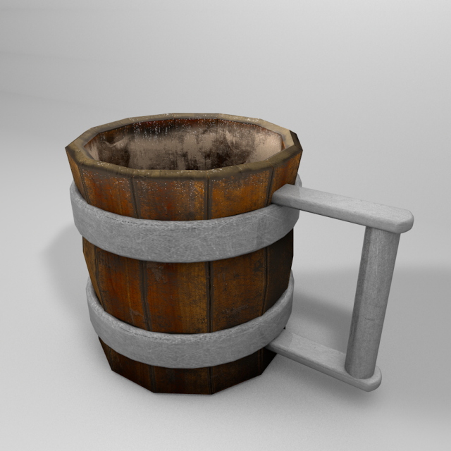 medieval beer mug 3D Model .c4d .max .obj .3ds .fbx .stl .blend 