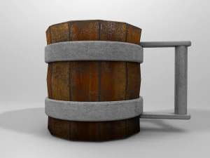 średniowieczny kufel do piwa Model 3D