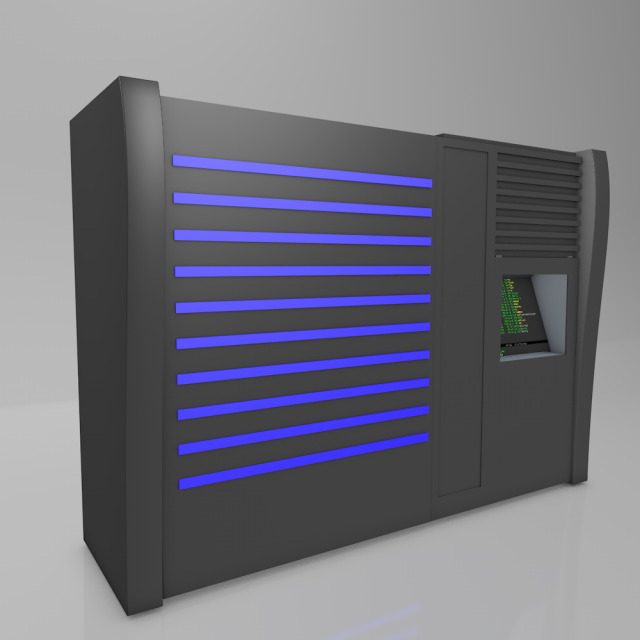 mainframe - server low poly 3D Model .c4d .max .obj .3ds .fbx .stl .blend 