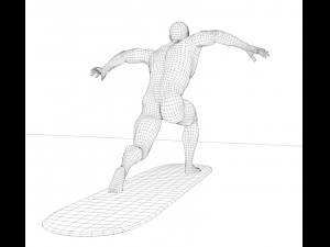silver surfer rigged low poly 3D मॉडल