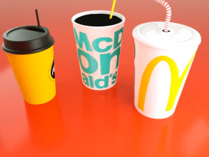 mcdonalds cups 3D Model