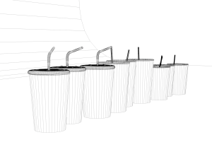 set of coca-cola cups s Model 3D