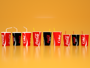 set of coca-cola cups s Model 3D
