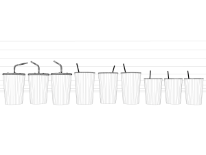 set of coca-cola cups s Model 3D