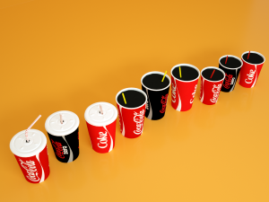 set of coca-cola cups s Model 3D
