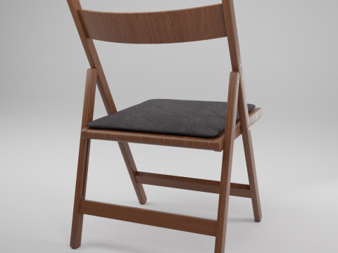 Wood Folding Chair with Cushion 3D Модель