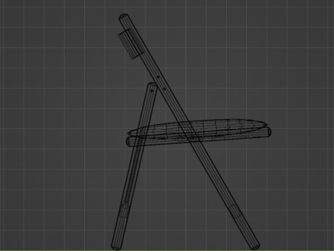Wood Folding Chair with Cushion 3D Модель