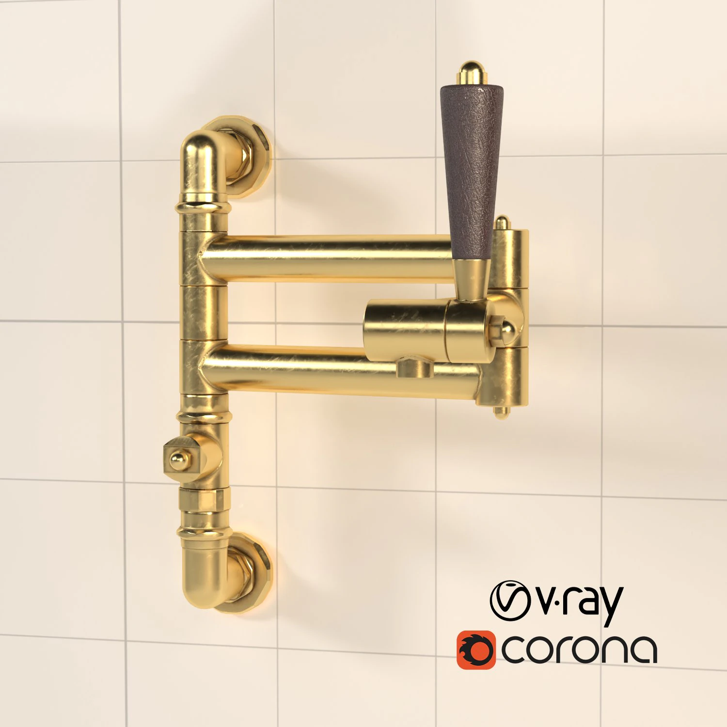 faucet pot filler 3D Model .c4d .max .obj .3ds .fbx .stl .blend 