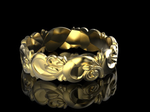 ring with flower pattern Modelo de Impressão 3D