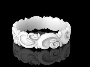 ring with flower pattern 3D Print Model