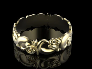 ring with flower pattern 3D Print Model