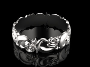 ring with flower pattern Modelo de Impressão 3D