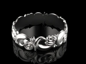 ring with flower pattern 3D Print Model