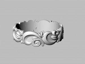 ring with flower pattern 3D Print Model