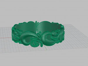 ring with flower pattern 3D Print Model