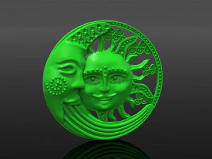 sun and moon pendant 3D Print Model