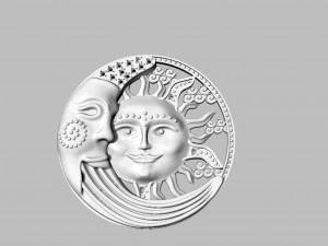 sun and moon pendant 3D Print Model