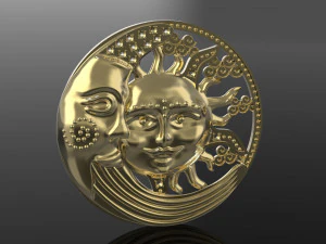 pingente sol e lua Modelo de Impressão 3D