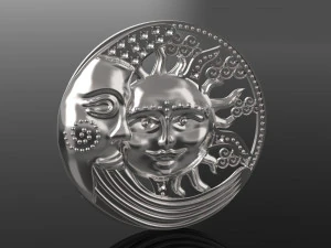 sun and moon pendant 3D Print Model