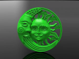 sun and moon pendant 3D Print Model