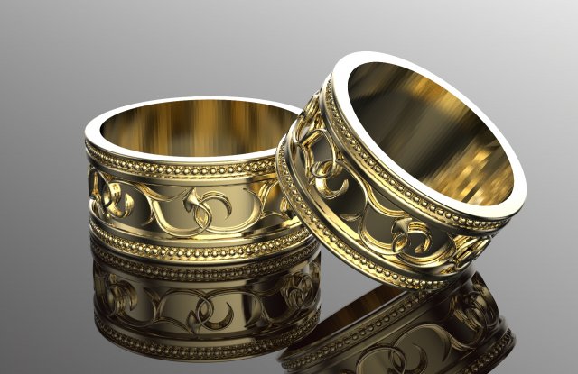 wedding rings for man and woman 3D 打印模型 .c4d .max .obj .3ds .fbx .stl .blend