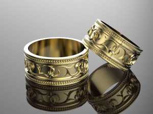 wedding rings for man and woman 3D 打印模型