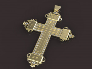 cross with diamonds 3D Print Model