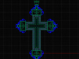cross with diamonds 3D Print Model