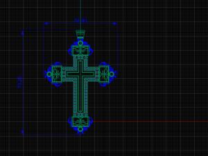 cross with diamonds 3D Принт Модель