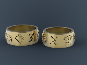 latvian wedding rings 3Dプリントモデル