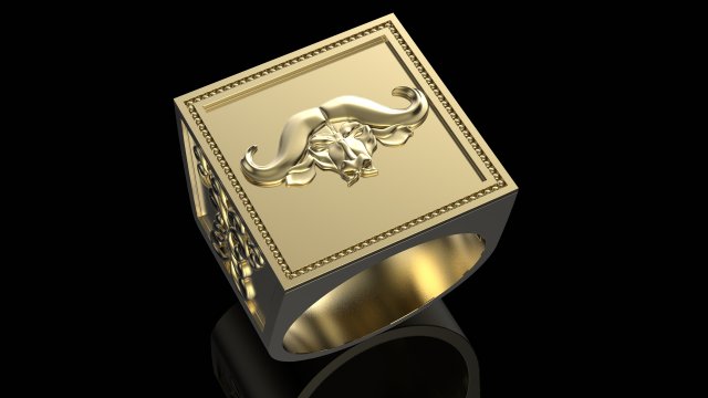ring with buffalo Modelo de Impressão 3D .c4d .max .obj .3ds .fbx .stl .blend 