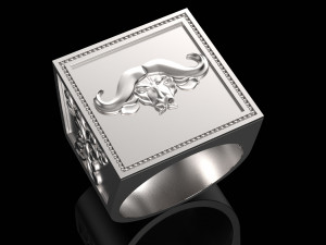 ring with buffalo Modelo de Impressão 3D