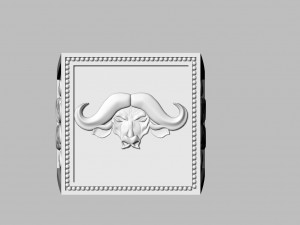 ring with buffalo Modelo de Impressão 3D