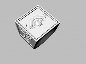 ring with buffalo Modelo de Impressão 3D