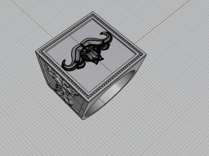 ring with buffalo Modelo de Impressão 3D