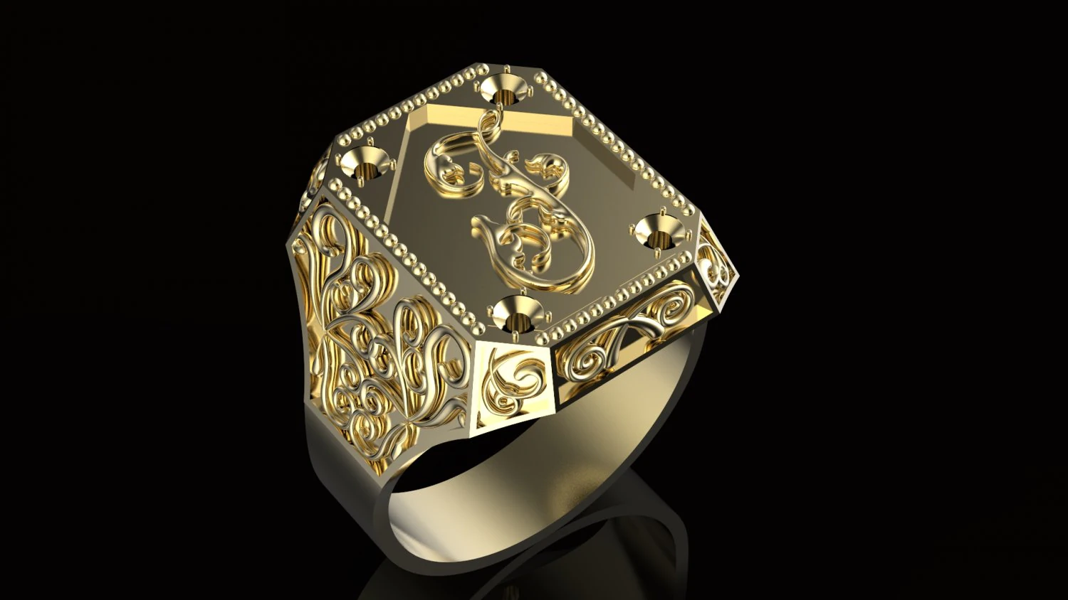 ring with sign 3D Print Model .c4d .max .obj .3ds .fbx .stl .blend 