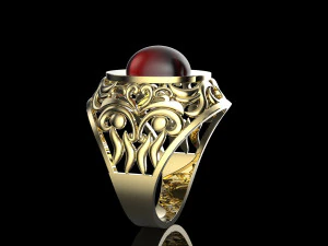 椭圆形宝石戒指 3D 打印模型