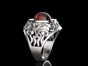 ring with oval gemstone Modelo de impresión 3D