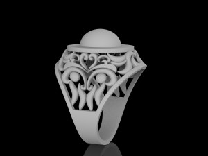 ring with oval gemstone Modelo de impresión 3D