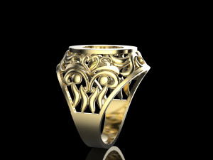 ring with oval gemstone Modelo de impresión 3D