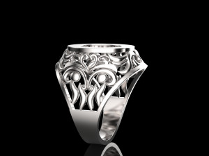 ring with oval gemstone Modelo de impresión 3D