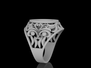 ring with oval gemstone Modelo de impresión 3D