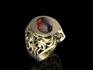 ring with oval gemstone Modelo de impresión 3D