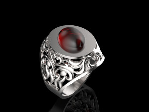 ring with oval gemstone Modelo de impresión 3D