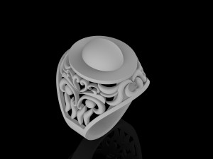 ring with oval gemstone Modelo de impresión 3D
