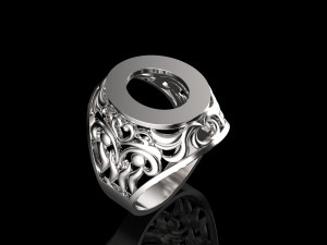 ring with oval gemstone Modelo de impresión 3D
