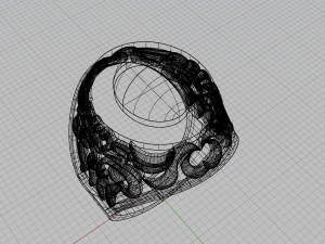 ring with oval gemstone Modelo de impresión 3D