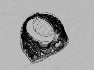 ring with oval gemstone 3D Print Model